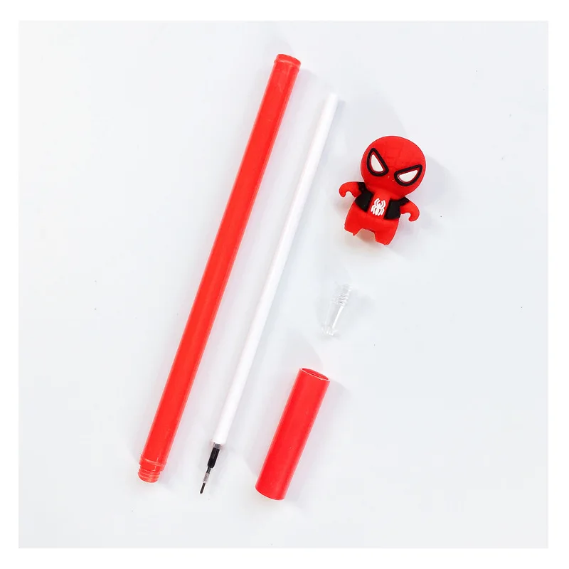 4 штуки в партии Super Hero гелевая ручка Симпатичные Человек-паук 0,5 мм черные чернила ручки для подписи канцелярский подарок письменные принадлежности расходные материалы