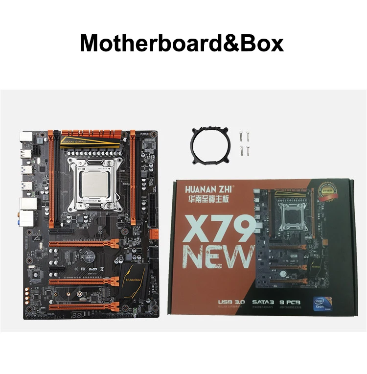 Бренд mobo с M.2 слотом huanan Zhi deluxe X79 материнская плата комплект cpu E5 2680 C2 ram 16G(2*8G) 1 ТБ 3,5 'SATA HDD GTX1050Ti 4G