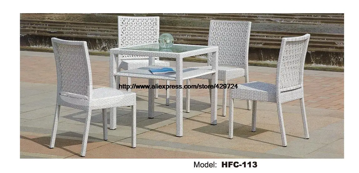 Rattan Balcony Chairs Table Combination 5 PCS 2 Level Square Table Practical Outdoor Furniture 2016 Hot Sale Garden Balcony Set