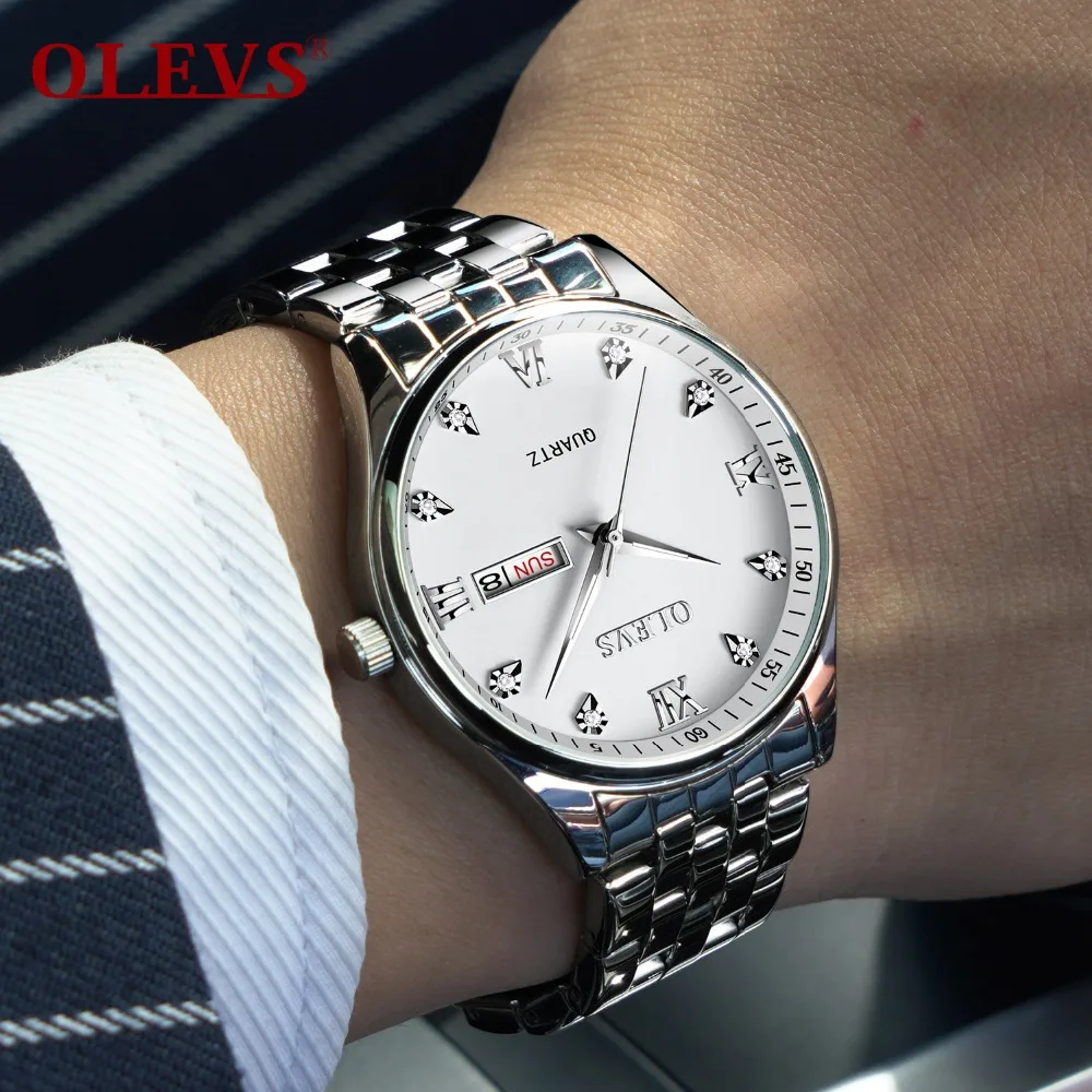 Relojes hombre мужские часы OLEVS лучший бренд класса люкс Кварцевые водонепроницаемые наручные часы модные часы из нержавеющей стали мужские часы
