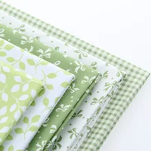 Хлопковая ткань DIY Домашний текстиль ручной работы ткани для лоскутной ткани для платья диван шторы зеленый 5 шт. 40*50 см