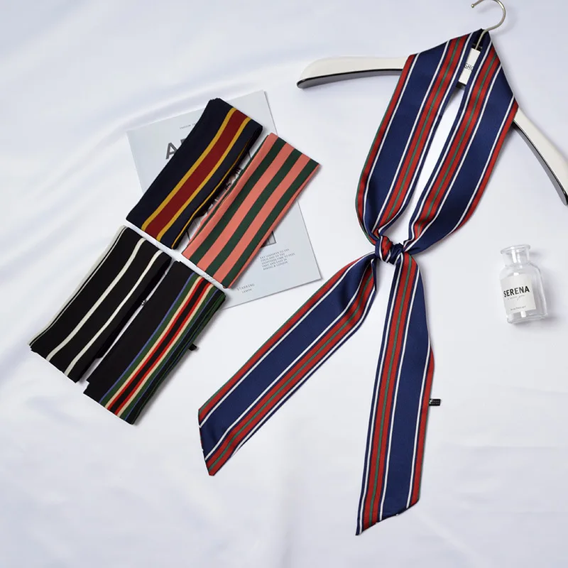 

2019 spring and summer explosion models scarf narrow scarf wild long scarf belt multi-function streamer tied bag scarf