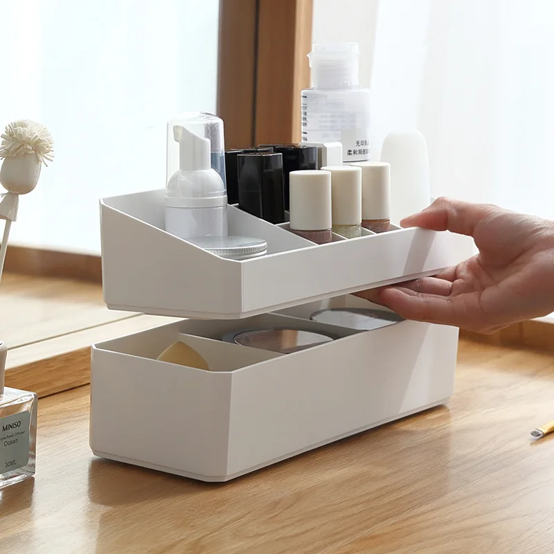 

Plastic Makeup Organizer For Cosmetic Storage Box Lipstick Holder Stand Make Up Storage Drawer Office Desktop Sundries Container