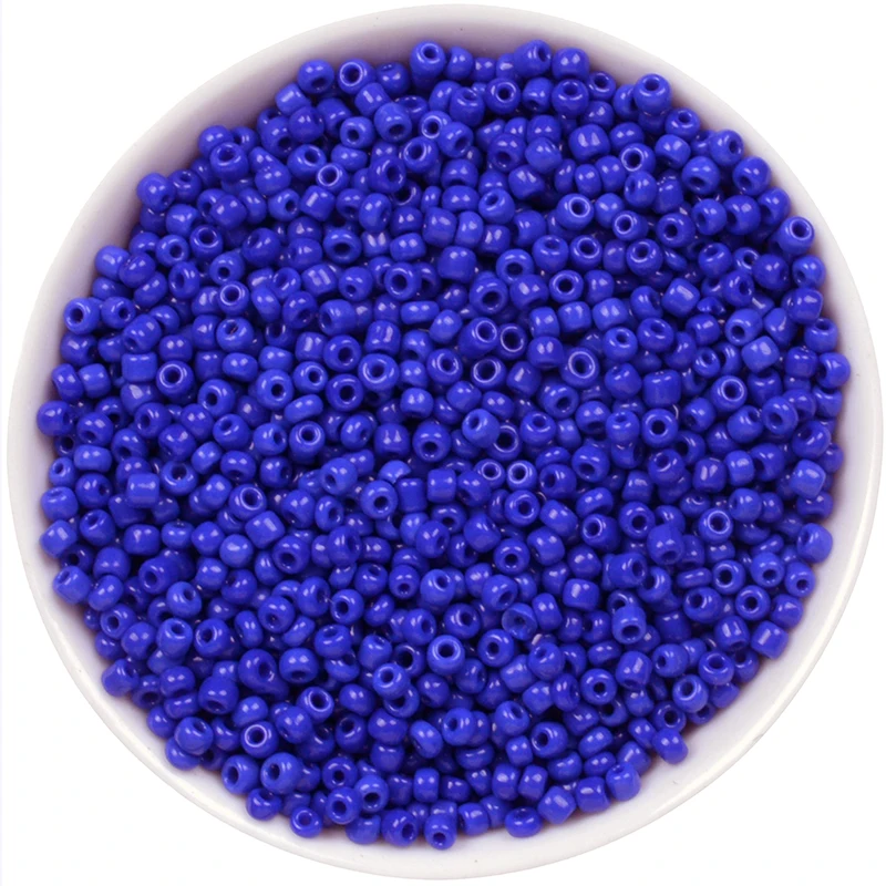

1000PCS 2mm Royalblue HOT Round Glass Seed Micro Tiny Small Jewelry Loose Beads Black White Red Green Yellow Blue