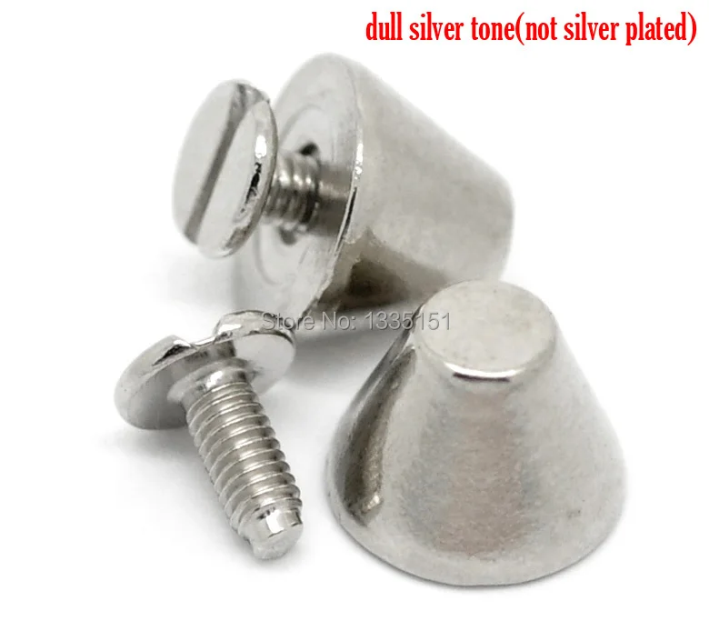 Free shipping 20 Sets Silver Tone Spike Rivet Studs Spots 11mmx8mm 8mmx7mmBag Leather Clothe