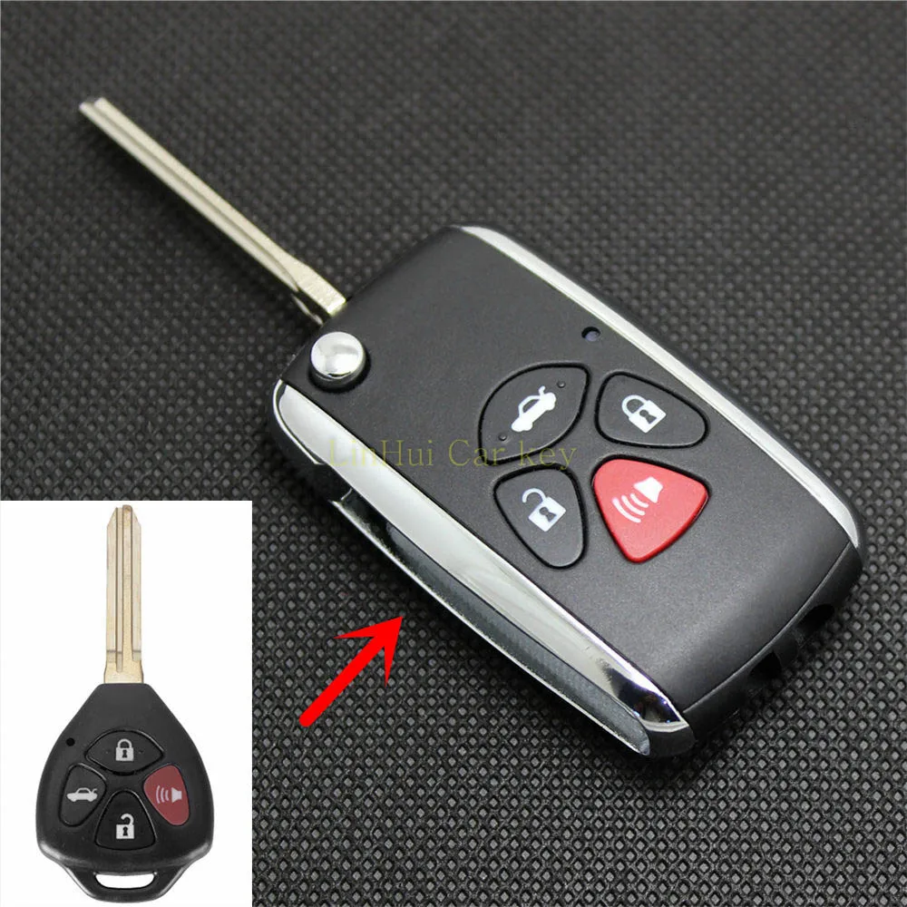

PINECONE Key Case for TOYOTA RAV4 CAMRY AVALON MATRIX COROLLA Car Key 2 Buttons Metal Side Modified Remote Key Shell Cover 1 PC