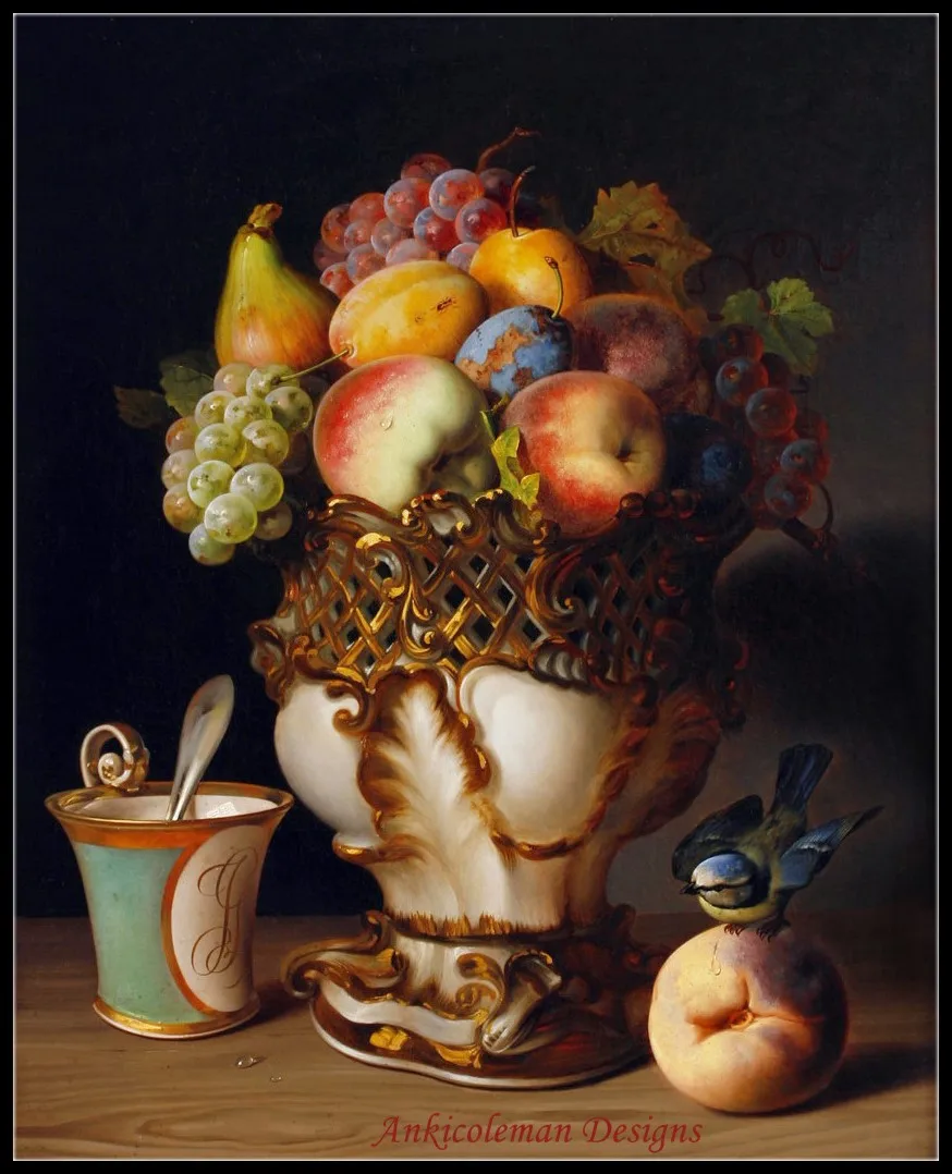 

Embroidery Counted Cross Stitch Kits Needlework - Crafts 14 ct DMC Color DIY Arts Handmade Decor - Still life with Fruits