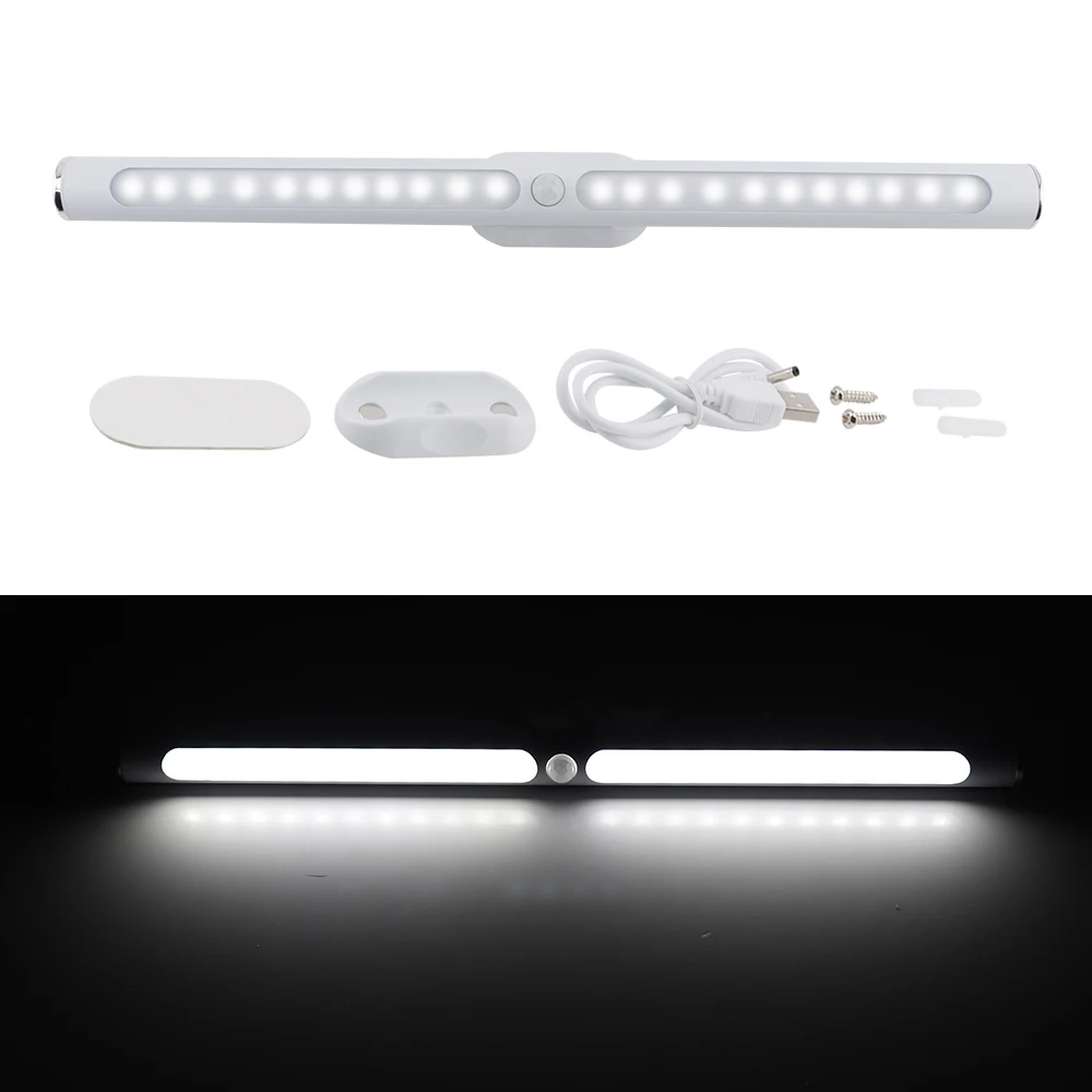 Cena BORUiT 30cm 22 szafka LED światło na czujnik ruchu kuchnia sypialnia oświetlenie LED szafy akumulator bezprzewodowe oświetlenie w szafie magnetycznej