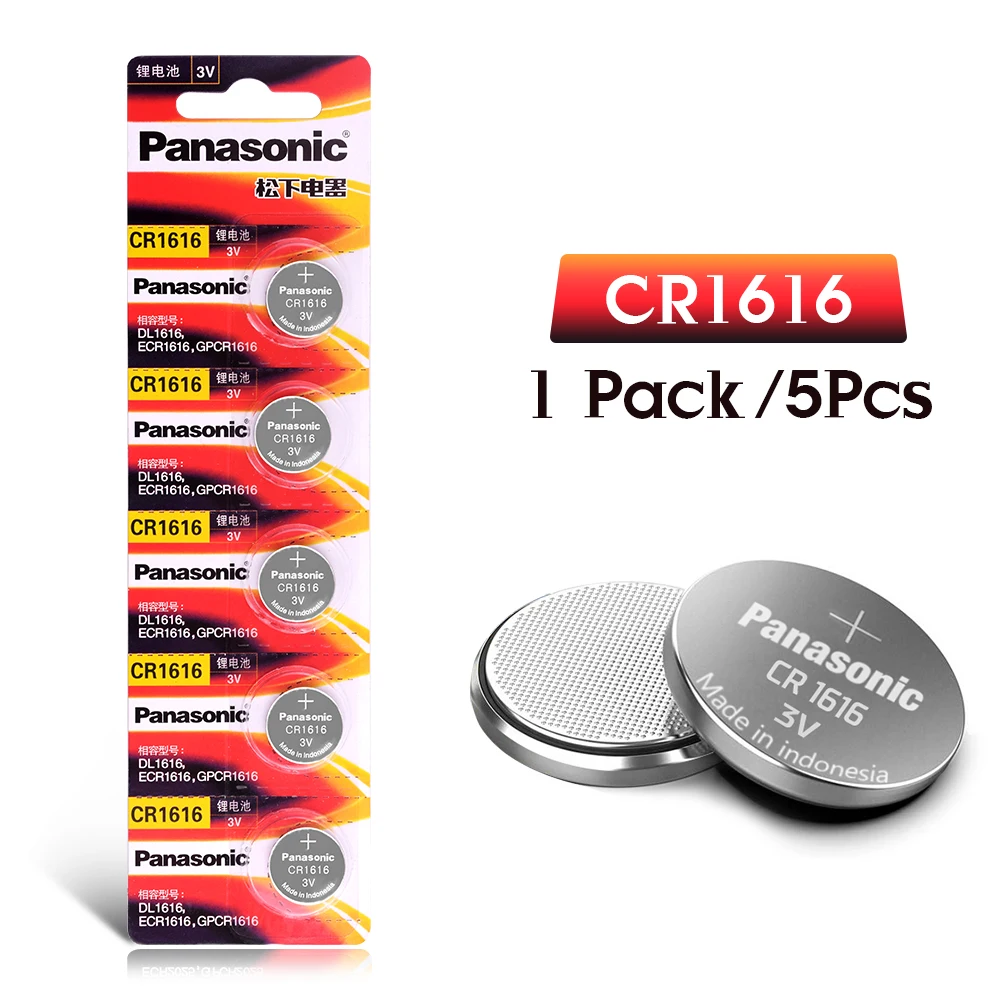 

PANASONIC 5pc cr1616 3v button cell coin batteries for watch DL1616 BR1616 ECR1616 5021LC L11 L28 KCR1616