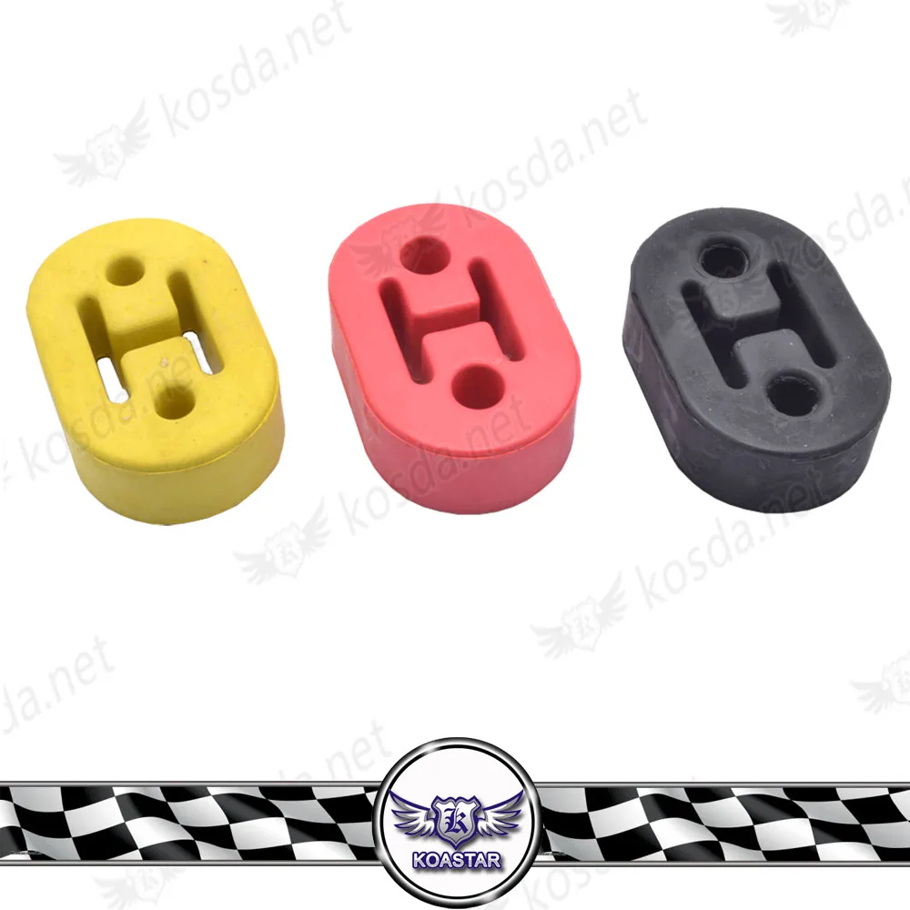 Double Holes Rubber Reinforced Muffler Exhaust Hanger Bushing 3 Pieces