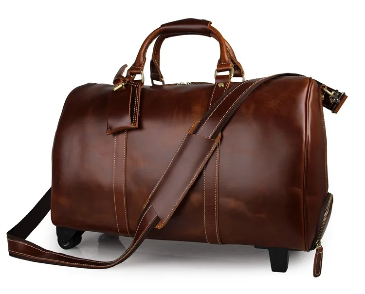 

Genuine Excellent Vintage Leather Unisex Casual Large Capacity Travel Duffle Bag Trendy Business Travel Laptop Bag 7077LB
