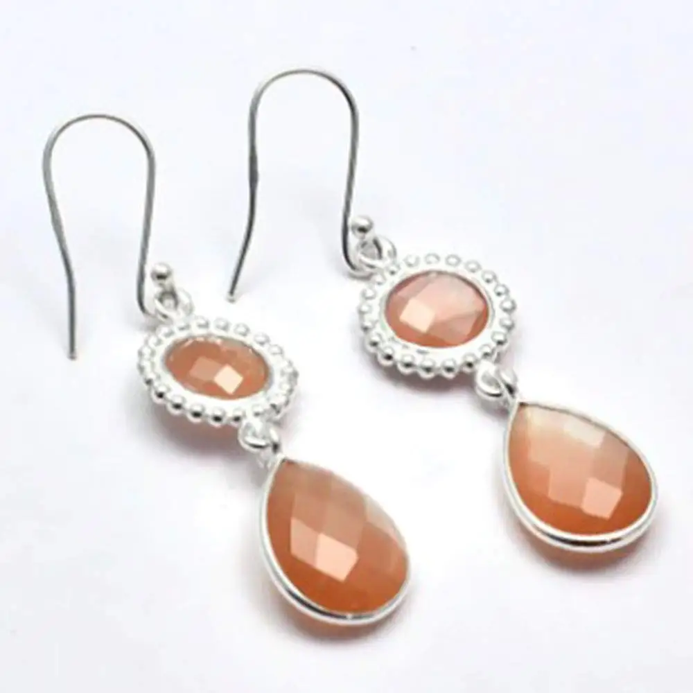

Genuine Sun Stone 925 Sterling Silver Earrings, 52 mm, 2SE0171
