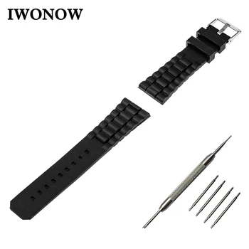 

Silicone Rubber Watch Band 19mm 20mm 21mm 22mm for Timex Weekender Expedition Stainless Steel Buckle Strap Wrist Belt Bracelet