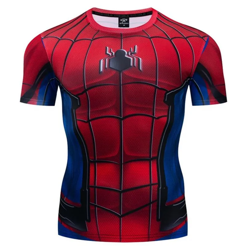 «Человек-паук»; Homme футболка 2019 Новый 3D принтованные мужские футболки Косплэй костюм компрессионная рубашка Повседневное безрукавки