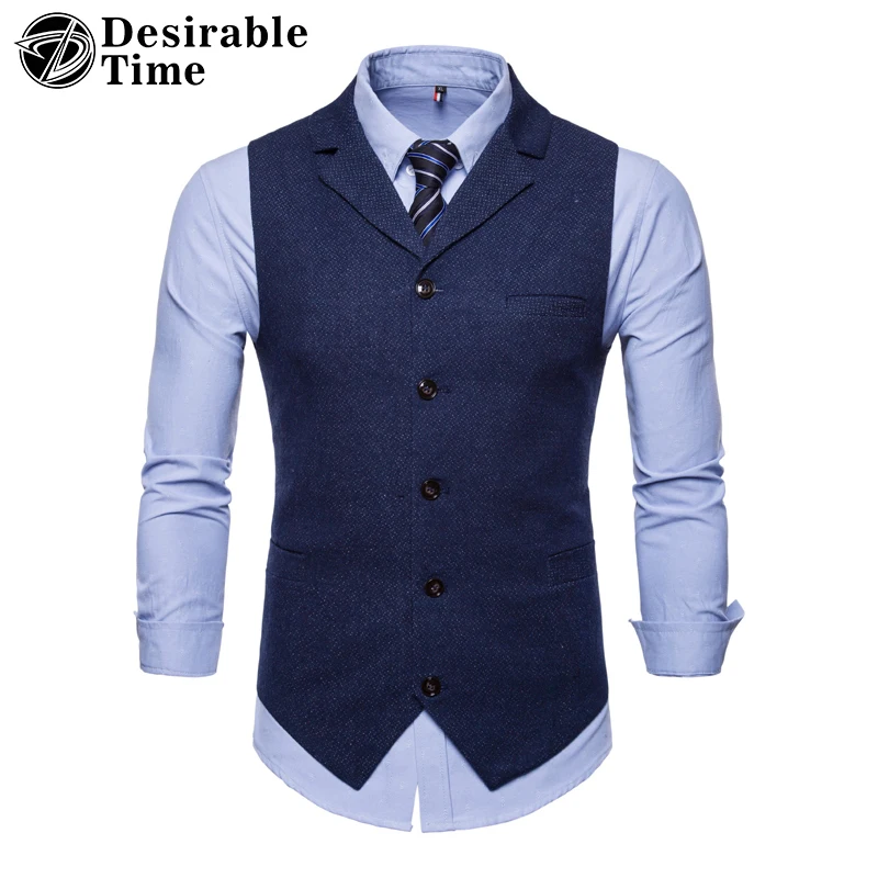 Men Dress Vest Big Size M 4XL Fashion Single Breasted Male Vest Classic
