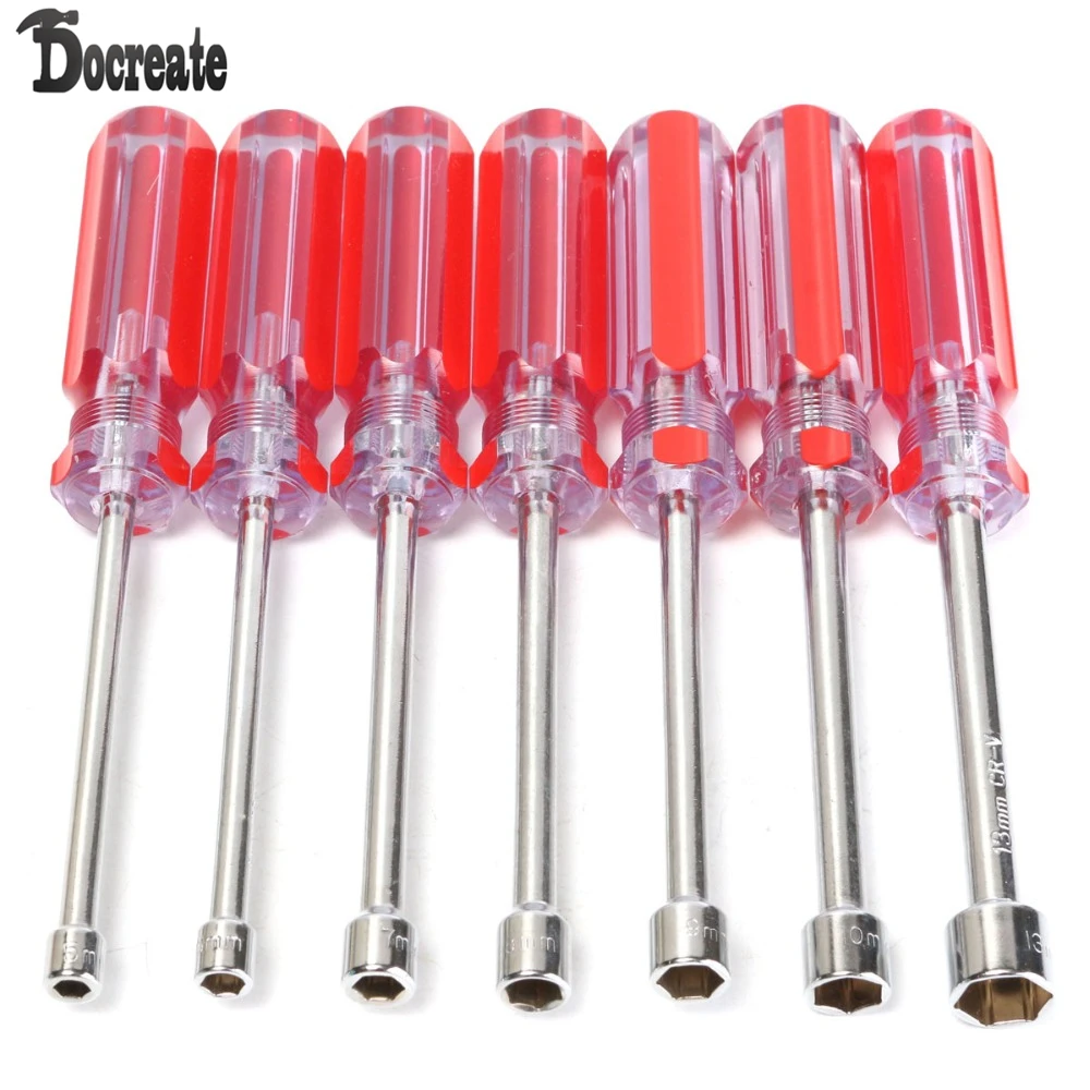 Buy 7Pcs Steel Shaft Hex Nut Socket Spinner Driver Screwdrivers Set 5 6 7 8 9