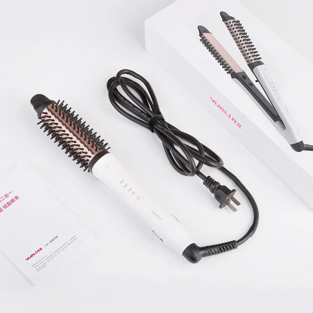 Xiaomi Mijia Yueli Electric Hair Styler 2in1 Hair Straightener Curler Comb Hairdresser Fast Heating