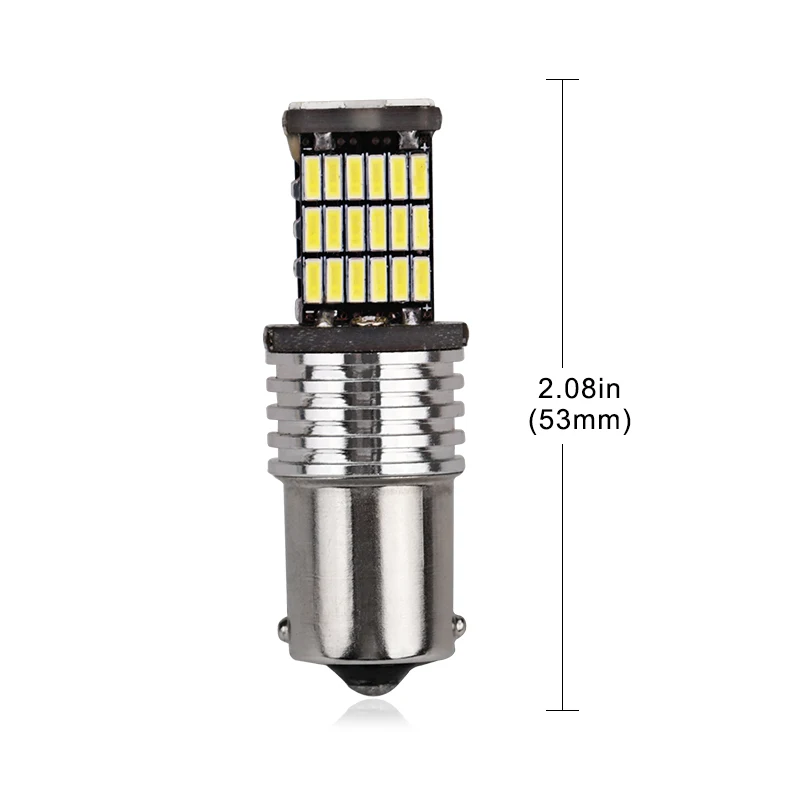 12V 1156 Ba15s светодиодные лампы для обратный светильник Canbus Error Free белый P21W DRL Включите светильник стоп-сигнала лампы 4014 45SMD - Испускаемый цвет: Белый