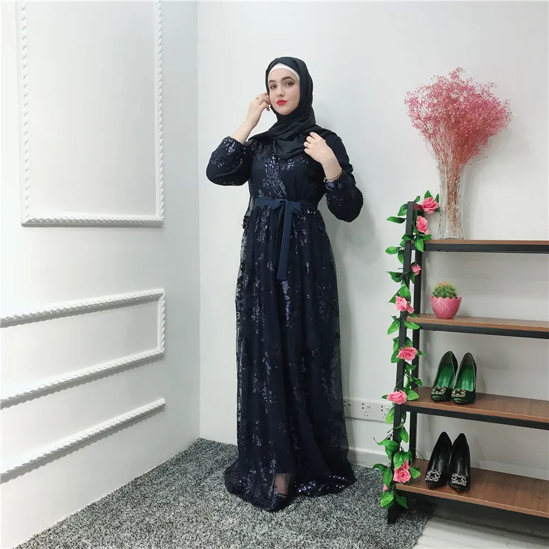 Мусульманская кружевная вышивка Bronzing abaya полное платье кардиган-кимоно длинные халаты Jubah Ближний Восток Eid Рамадан Исламская одежда