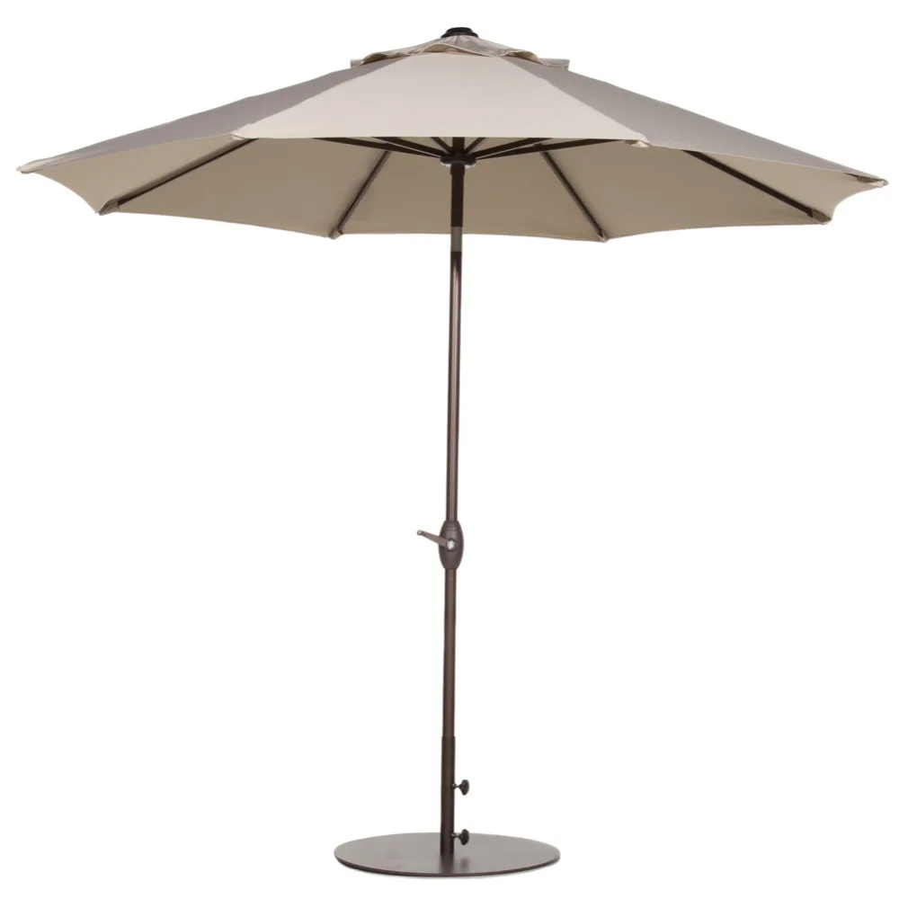 Abba Patio 9 Ft Outdoor Table Patio Umbrella with Push Button Tilt and Crank 8 Steel Ribs Beige