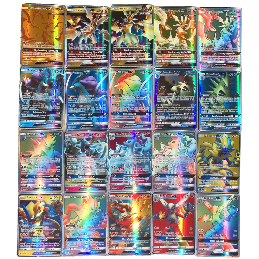 

20 100 200pcs Shining Cards For Pokemones GX MEGA EX Cards Toys Trading Playing Game Collection Battle Carte Children Toy Gift