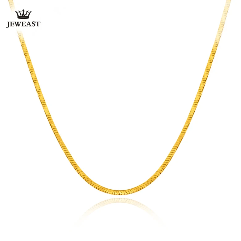 HMSS 24k золотое чистое желтое ожерелье модная цепочка из змеиных костей Au 999 женский и мужской свадебный подарок изысканное ювелирное изделие Лидер продаж