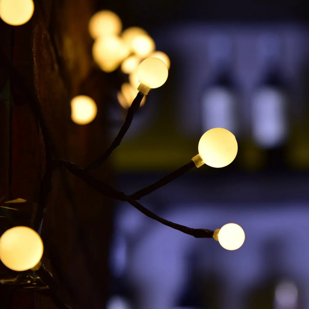 2.5M 72 LED String Lights Black Lighting Strings Warm White Lamps US