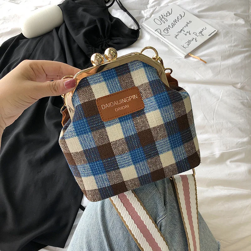 

Female Crossbody Shell Bags Women 2019 Quality PU Leather Luxury Handbags Designer Sac Main Ladies Plaid Shoulder Messenger Bag
