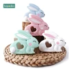 Bopoobo 1PCS Baby Teether Silicone Rabbit Food Grade Bunny Teether Nursing Teething Necklace Accessories Silicone Animal Teether 3