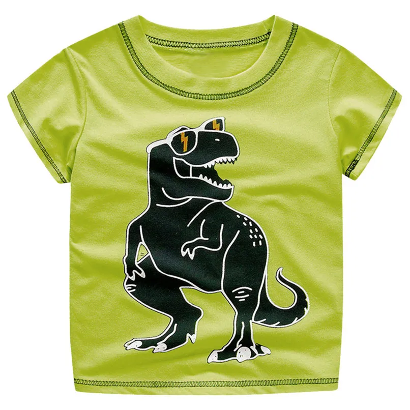 

Summer Baby Boys Tops And Tees Children Kids Boys Short Sleeve Cartoon Dinosaur Printed Top T-shirt Baby Boys Clothes JY10#F