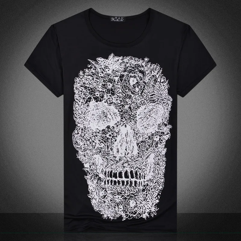 

2019 summer men's tshirt and women's short sleeve tshirt cool skull style casual Hip hop cotton T-shirt