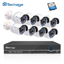 Techage Full HD 8CH NVR 1080P POE CCTV System Kit (8) 2.0MP Outdoor IP Camera Waterproof IR P2P Security Video Surveillance Set