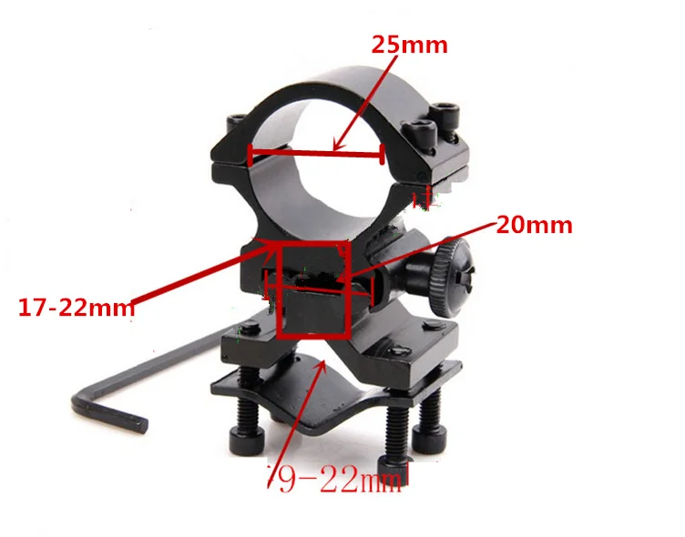 1 шт. Охотничья винтовка кронштейн для оптического прицела фонарь оружейные крепления для прицела аксессуары 20 мм рельсовый фонарь зажим лазерный прицел трубчатый зажим