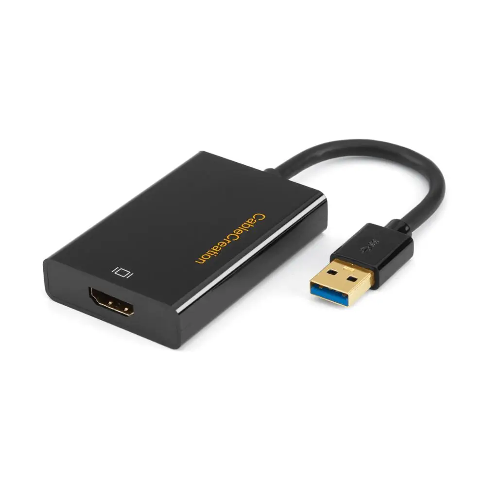 

USB to HDMI Adapter (Display Link Chipset), CableCreation USB 3.0 External Video Card for Windows, Mac and More, Black