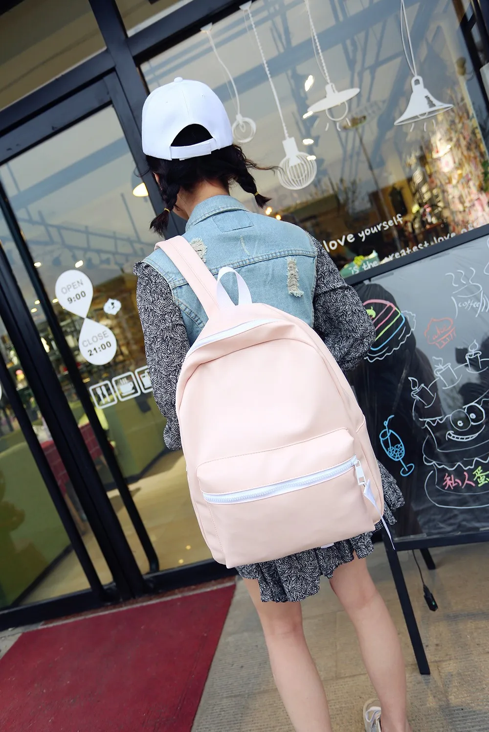 Новое поступление, Голографический лазерный рюкзак, школьная сумка для девочек, женский розовый и белый простой металлический серебристый лазерный голографический рюкзак