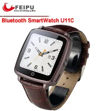 Lederband Bluetooth SmartWatch U11C Smart Watch Phone Unterstützung SIM Karte, Video-wiedergabe für IPhone/Samsung/Xiaomi Pk U8 GT08 DZ09