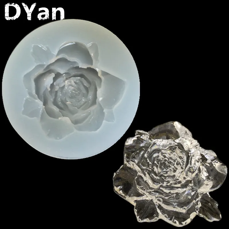 

New Mirror Rose Flower Dijiao UV Glue Silicone Mold Accessories Mobile Phone Case Accessories Pendant Decorative Gloss Smea C025