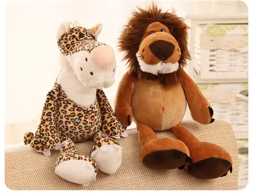 free shipping plush animals jungle tiger leopand lion giraffe toys kids gift birthday Christmas 1