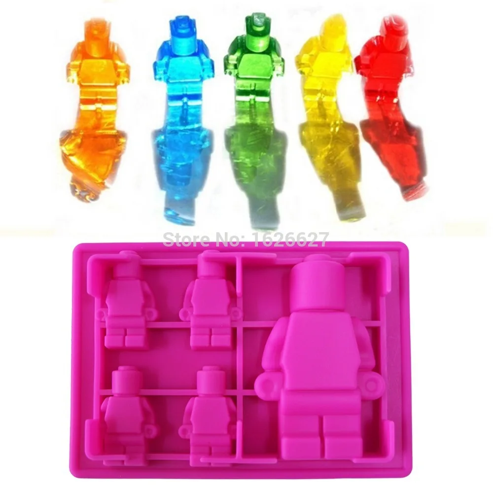 Lego Mold 5x Silicone Robot Silicone Ice Cube Tray Mold Maker Ice Cream Mold Maker  Ice Mould  Lego ice mold