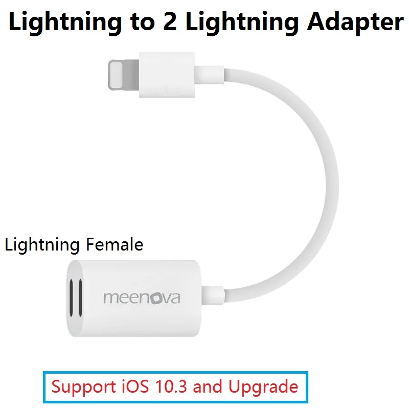 Адаптер Lightning Audio Charge для iPhone 7 Поддержка iOS 10 3 двойной адаптер Female и сплиттер Mic