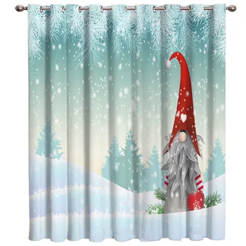 

Nordic Swedish Dwarfs Merry Christams Window Treatments Curtains Valance Window Blinds Living Room Outdoor Drapes Indoor Decor
