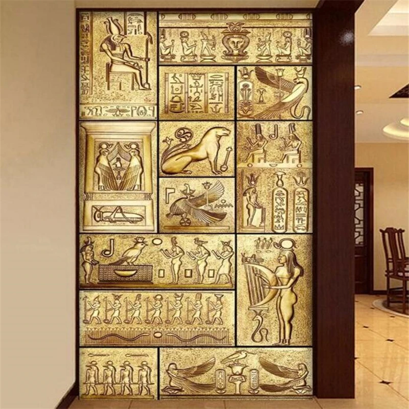 Beibehang الفن جدارية HD جمال القديمة الثقافة المصرية تغطي ديكور المنزل الحديثة طلاء جدران لغرفة المعيشة 3D خلفيات