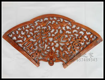 

Dongyang wood carving wood wall mural auspicious pendant fan room opening housewarming give gifts