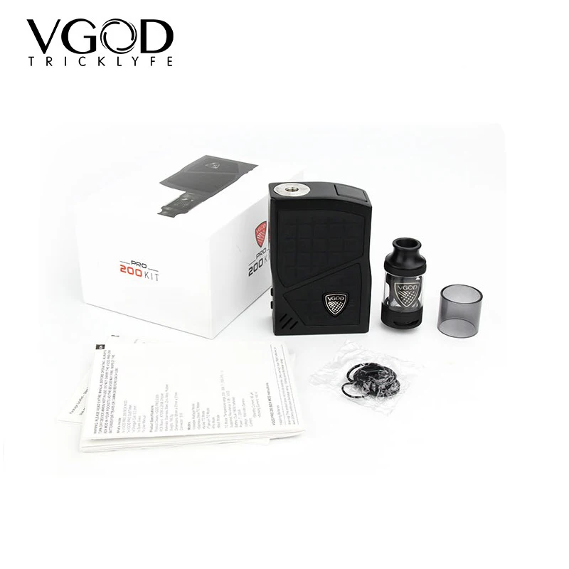 Новое поступление Vgod Pro 200 бокс мод стартовый набор с VGOD SUBTANK 4 мл регулируемый вейп