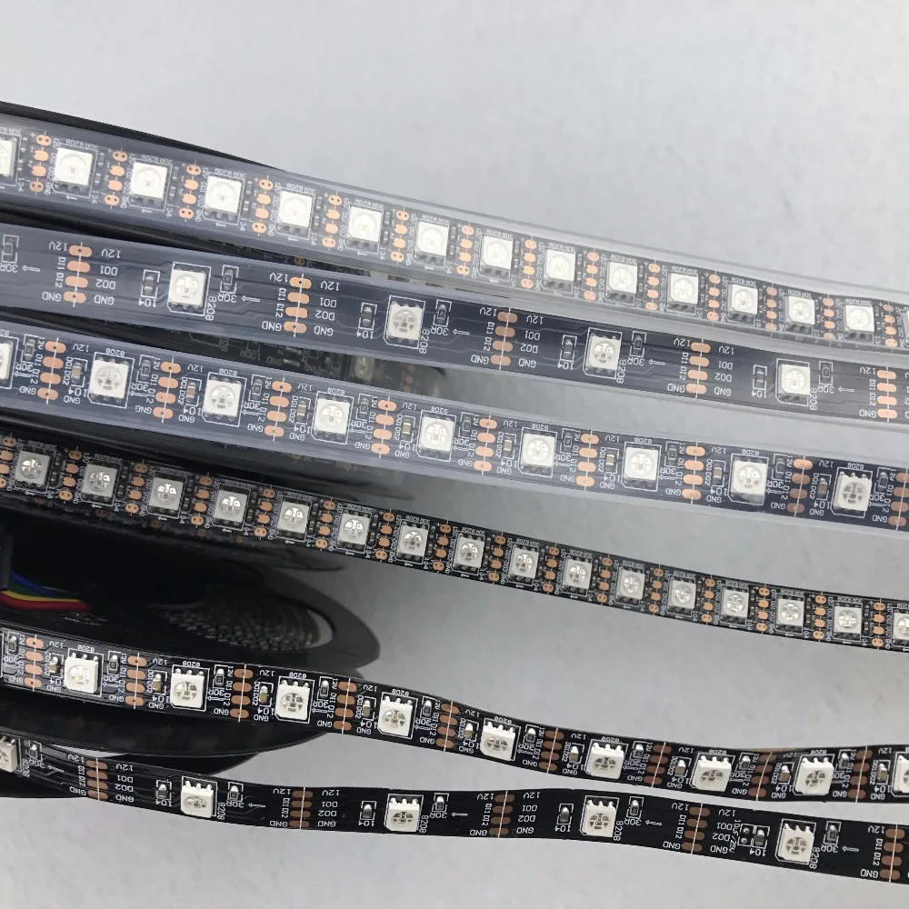 Полноцветная Адресуемая RGB светодиодная Пиксельная лента 12 В постоянного тока
