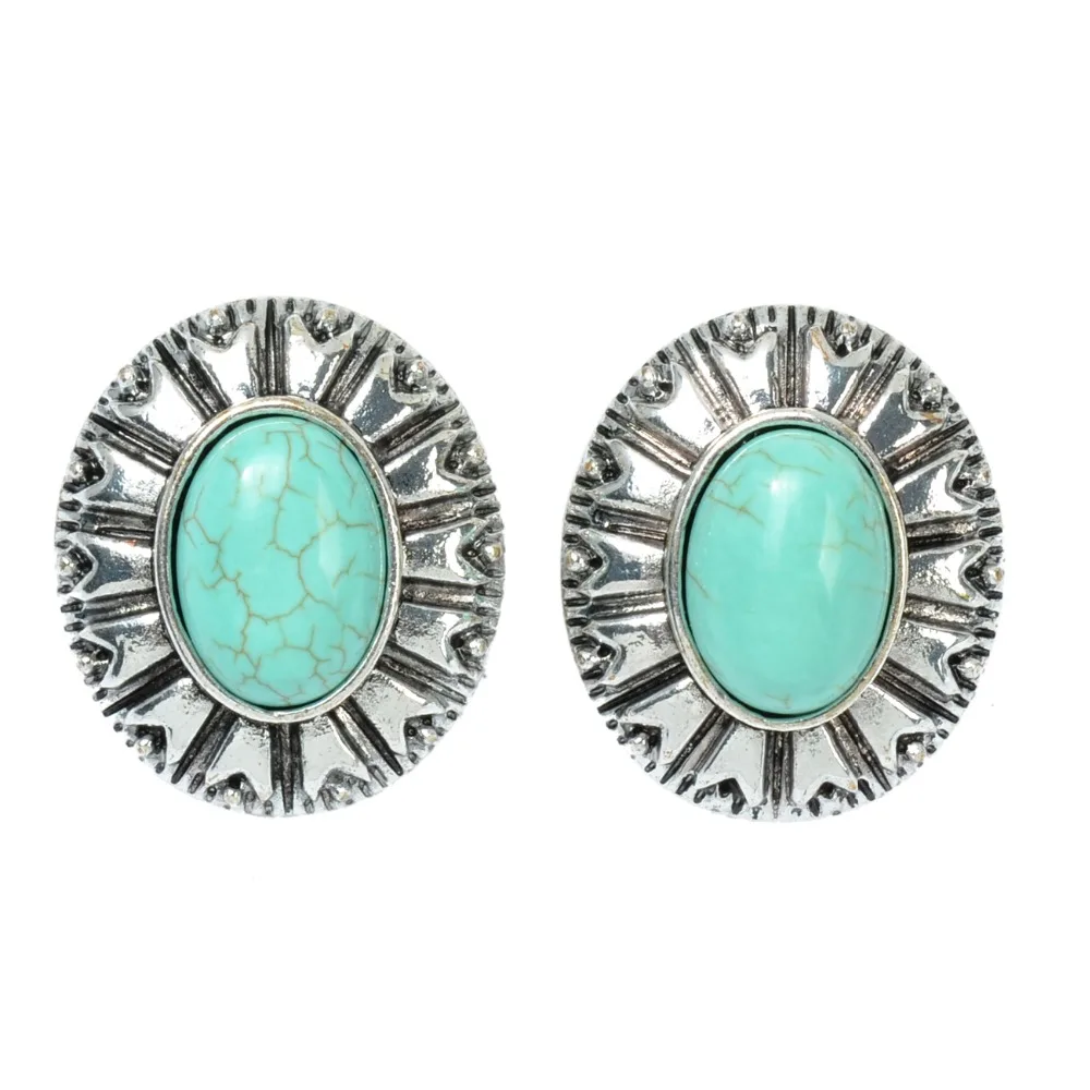 

Fashion Jewerly Vintage Pattern Design Tibetan Silver Earrings Artificial stone Women Gift For Valentine's Day High Quality