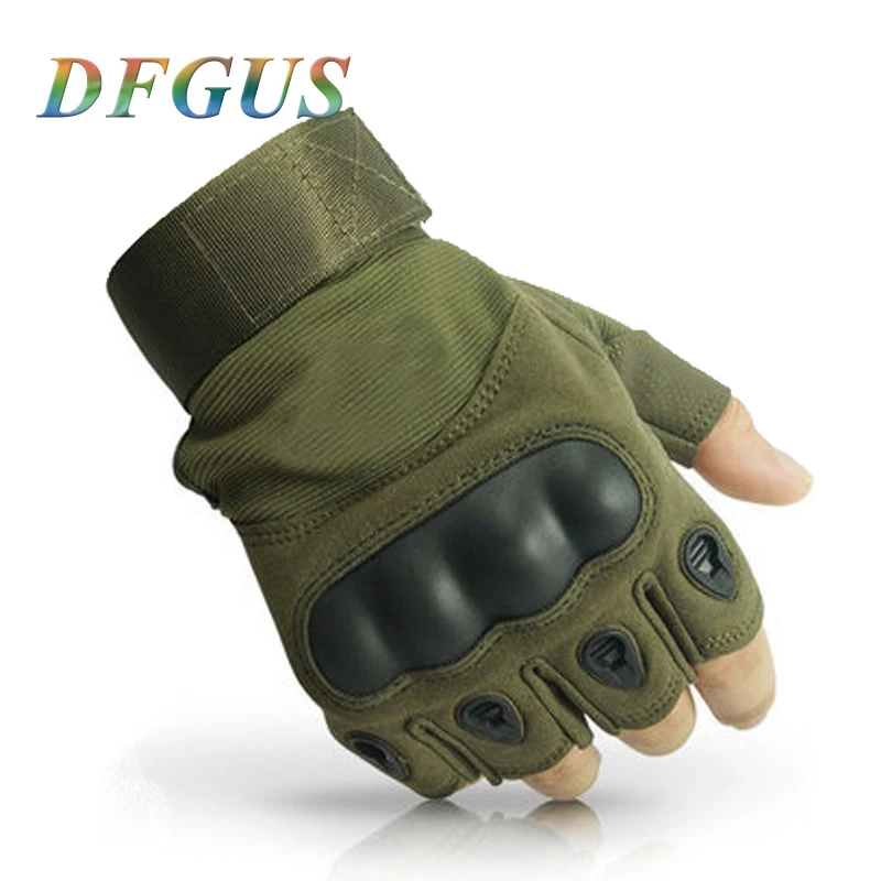 

Men's Tactical Gloves without Fingless Military Fighting Combat Mittens Outdoor Anti-slip Carbon Fiber Shell Men Tactical Gloves