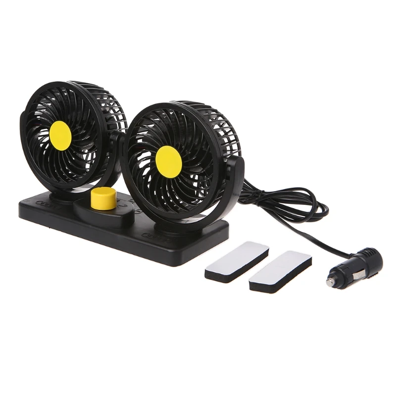 

OOTDTY Mini Electric Car Air Cooling Fan Air Conditioner 360 Degree Rotating 2 Gears Adjustable 24V