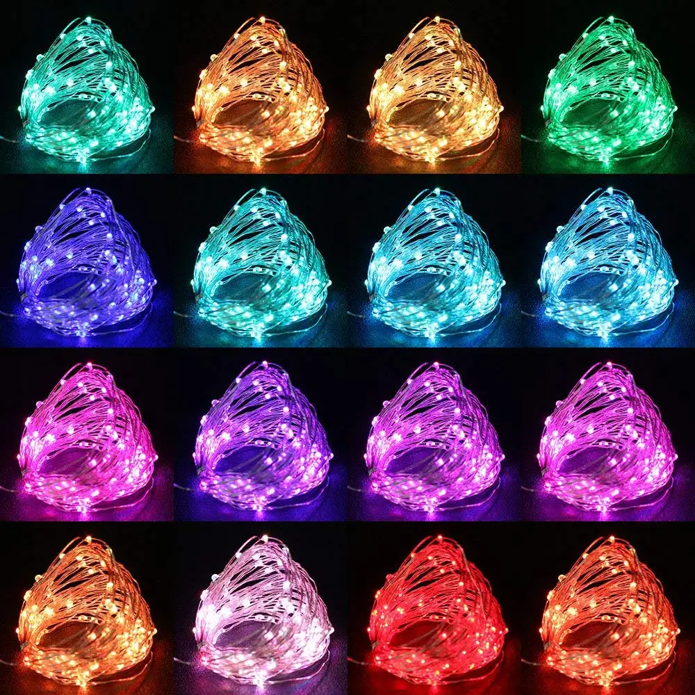 5 м 50 светодиодный Водонепроницаемый RGB Фея светодиодный строки 3AA Батарея работает с удаленного Управление свадебное украшение для