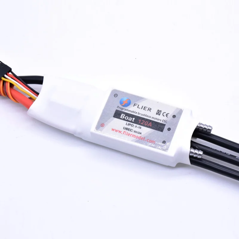 FATJAY FLIER 120A 2-7S ESC brushless speed controller with usb programming cable for RC boat